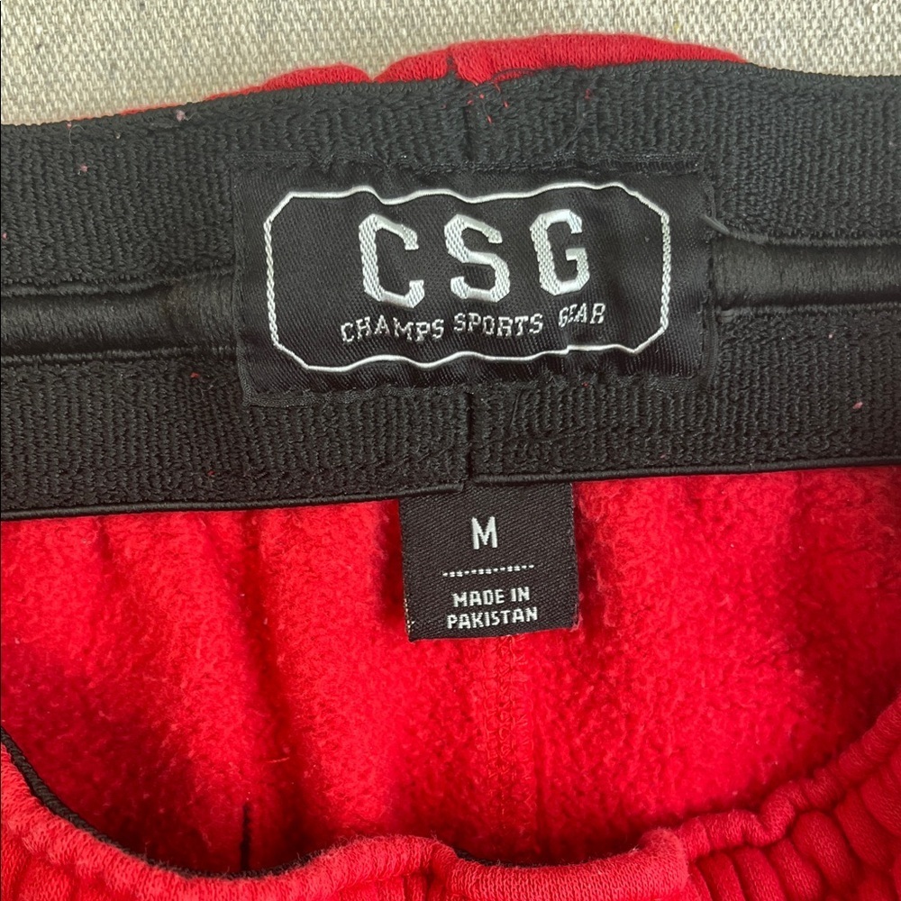 CSG Champs Sports Gear Red Jogger Sweatpants Men’s Medium Athleisure - Picture 2 of 8